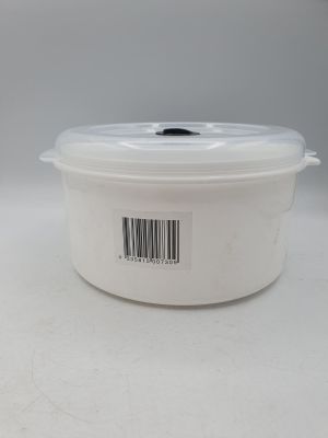 un récipient en plastique sur lequel figure un code-barres