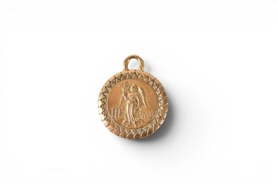 an image of a gold medal on a white background