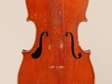 a close up of a violin on a white background