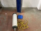 a picture of a blue and white object on the floor