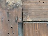 a close up of a piece of wood with a hole in it