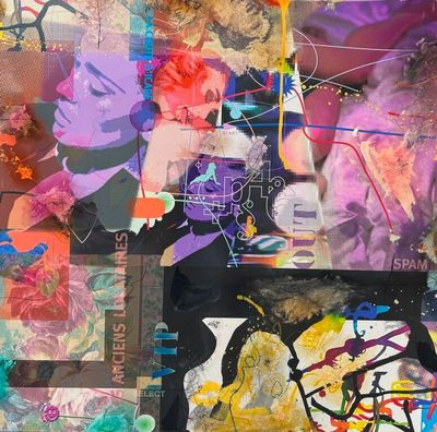 un collage composé de différentes images de personnes accroché au mur