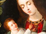 an image of a painting of a woman holding a baby