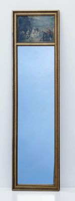 tableau représentant un ciel bleu se reflétant dans un miroir, dans une pièce blanche