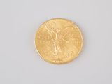 an image of a gold coin sitting on top of a white surface