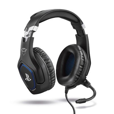 the sony playstation headset has a microphone and headphones attached to it