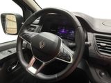 the interior of a car with a steering wheel and dashboard controls