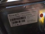 a close up of a label on the back of a bus