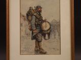 an image of a painting of a man holding a drum