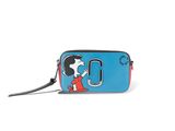 un petit sac à main bleu orné d'un personnage de dessin animé