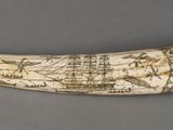 an image of a large horn with a map on it