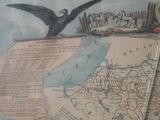 a picture of a map with a bird on top of it