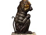 an image of a statue of a monkey sitting on top of a marble block