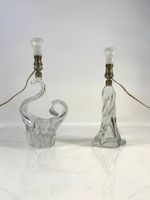 Lot de 2 lampes en verre soufflé moulé de forme sinueuse. (photo 5)