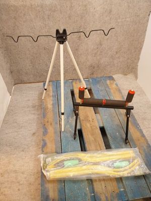 Trépied léger et pliable pour canne à pêche avec pieds téles…