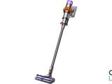a close up of a cordless vacuum cleaner on a white background