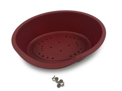 SAVIC - Ce panier pour chien de 60 cm en plastique bordeaux …