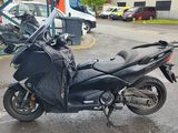 a motorcycle that is parked in a parking lot