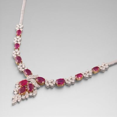 LASABI Collier diamants et rubis En or gris 18K (750) compos…