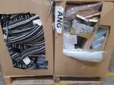 a cardboard box with a pair of pants inside of it