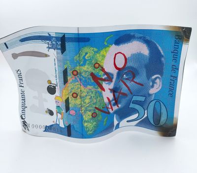 EL NIO "Blue War" Collant brûlé, sur plaque d'aluminium dibo…