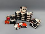 mickey mouse and minnie mouse boxes stacked on top of each other