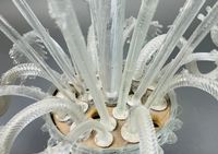 Lustre électrifié en verre de Venise à six lumières orné de … (photo 5)