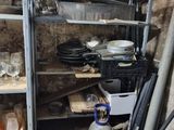 a fire extinguisor in the corner of a room