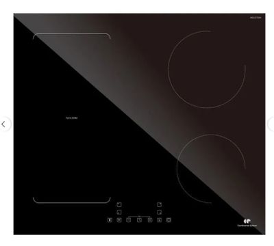 a black glass stove top with three burners on it