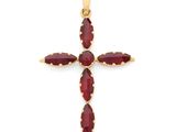 Pendentif en forme de croix en grenatite, en or jaune 14 carats