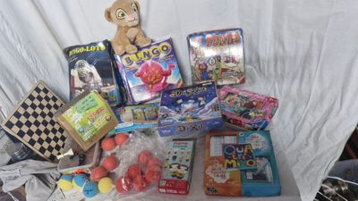 a pile of children ' s toys and toys on a table