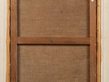an old window with a wooden frame in the middle of it