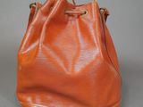 louis vuitton orange leather bucket bag