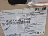 a cardboard box with a label on it that says pf455