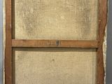 a painting of a wooden frame with a white background