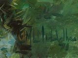an image of a painting of a bird sitting on top of a tree