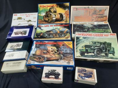many different types of military vehicles on the table