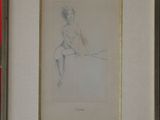 painting of a woman sitting in a bathtub in a room