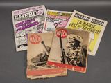 beaucoup de vieux magazines sur la table