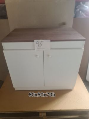 Meubles bas de rangement avec plateau effet bois, dimensions…