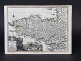 une vieille carte de l'Angleterre avec un château au milieu