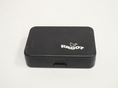 the black box has a logo on it on it