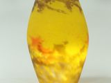 un vase en verre contenant un liquide jaune