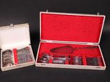 a silverware set in a red case with a spoon and fork