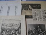 several old black and white pictures of people in a room