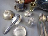 a table with silverware and silverware on it