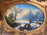 a picture of a painting of a winter scene