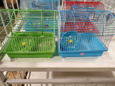 de nombreuses cages posées sur une table