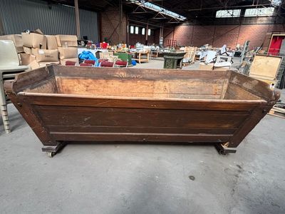 Ancien pétrin chêne mobile 240x84, Mise à prix 70