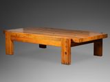 an image of a wooden table on a grey background